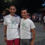 Gianni Tomaghelli con la t-shirt Fisio 2000 alla Stra Arquata 2015.