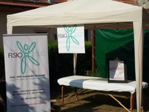 Stand espositivo Fisio 2000 al Trail della Filigrana